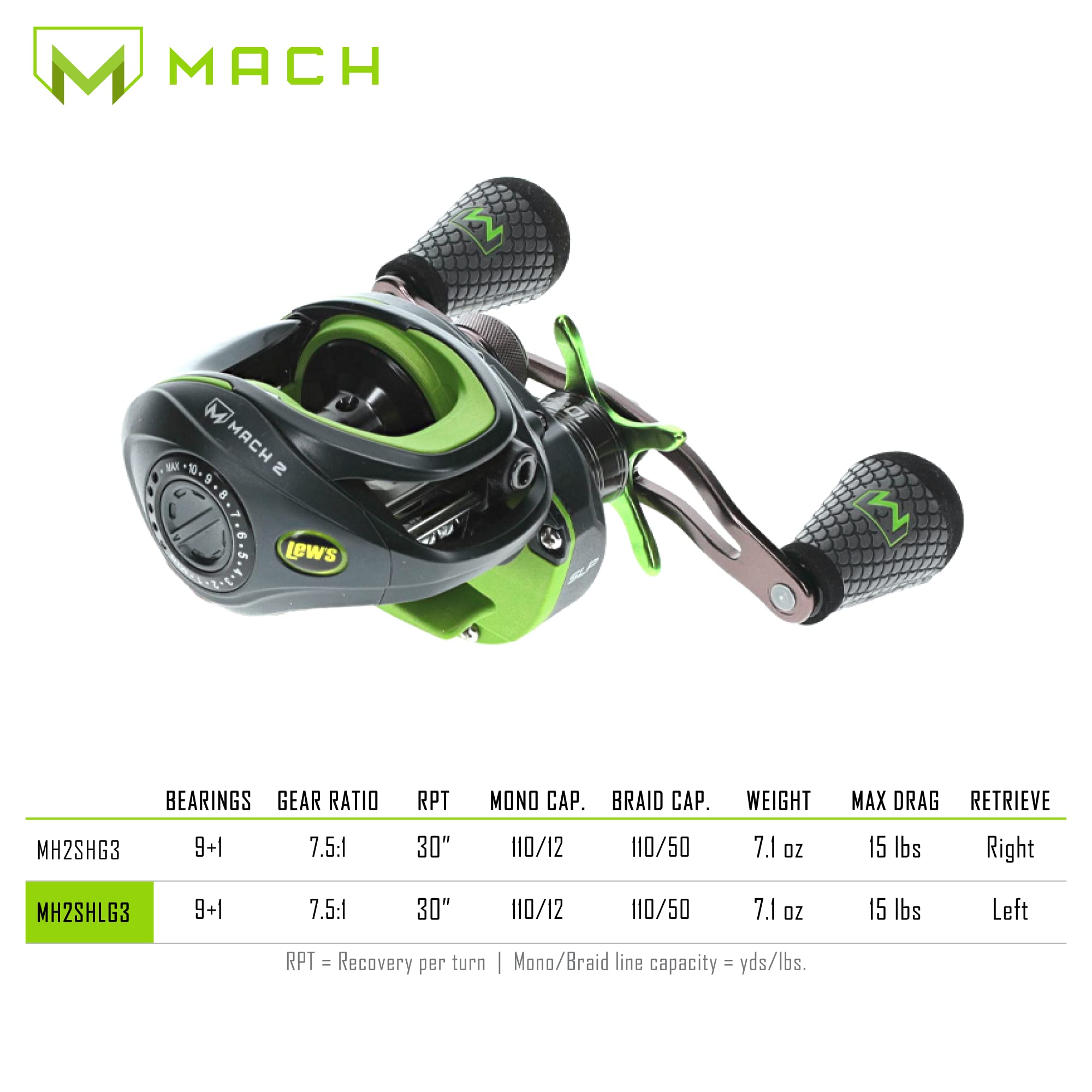 Amazon.com : Lew's Mach 2 Baitcast Reel, 9+1 Stainless Steel Ball